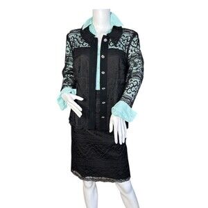 Vintage Kelly Graham New York Women’s Black Lace Skirt Dress Suit Size 14 USA